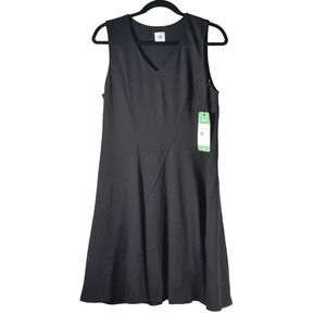 Cabi NWT 3649 Performance Dress Black V Neck Sleeveless ALine flare M whimsigoth